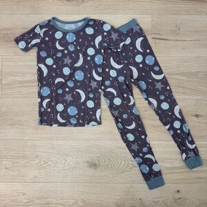 Little Sleepies Blue To The Moon & Back Two Piece Pajama Set